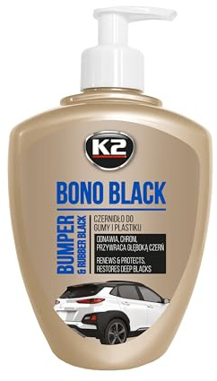 K2 bildäckvård, gummivård, plastvård, stötfärg, med svart färg 500 ml
