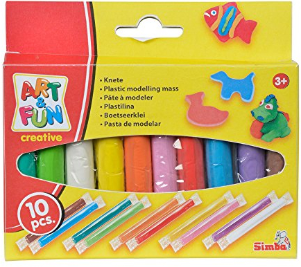 Simba 106324169 - Art und Fun 10 Knetstangen, Knete, Kinderknete, ab 3 Jahre