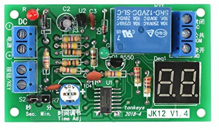 DC 12V Zeitrelais Ausschaltverzögerung mit LED Display Countdown Timer Modul 1~99Sec./1~99Min.