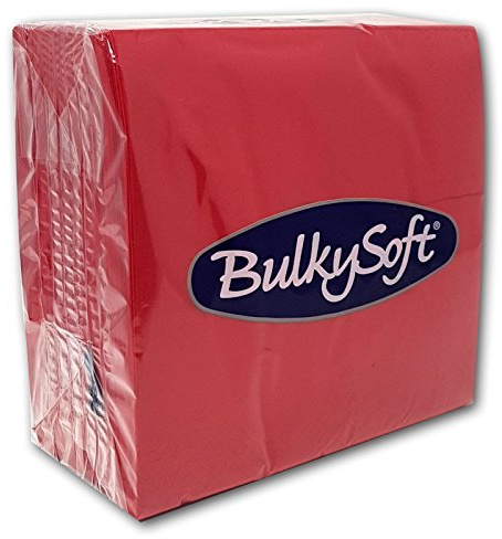 Paper Serviettes Soft Napkins 33x33cm 2PLY BulkySoft Solid Colours Choose Colours (Red)