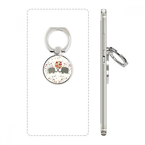 Grey Kissing Elephants Valentine's Day Cell Phone Ring Stand Holder Bracket Universal Smartphones Support Gift