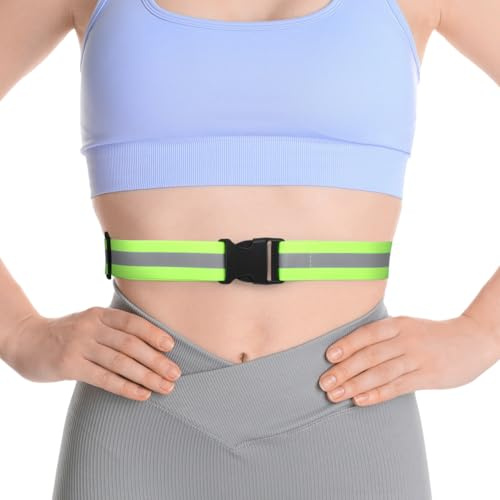 VORCOOL Reflektierende Gürtel Glow Laufband Einstellbare High Visibility Sicherheitsausrüstung für Jogging Reiten Gehen und Radfahren (Fluorescent Green)