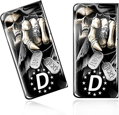 SkinoEu® 2 x 3D Gel Silikon Nummernschild Kennzeichen JDM Aufkleber Stickers Tuning Auto Motorrad Schädel Skull EU QS 13