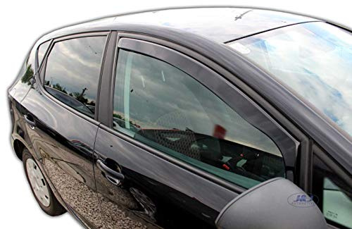 J&J AUTOMOTIVE Windabweiser passend für Seat Ibiza 4 6J 5-Türer 2008-2017 2tlg, Heko Regenabweiser Vorne Getönt Dunkel Passform
