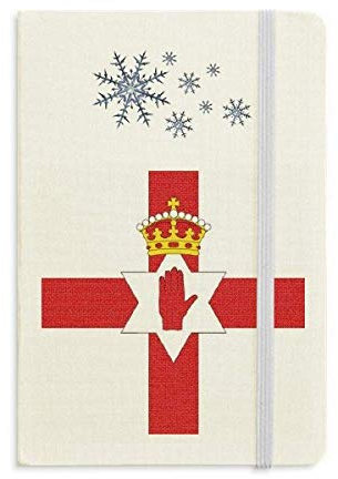 Cuaderno grueso de la bandera nacional de Irlanda del Norte de Europa País Diario grueso copos de nieve invierno