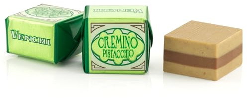 Venchi - Cremini al Pistacchio, 1 Kg, Cioccolatini al Cioccolato Bianco e Cioccolato al Latte con Pasta di Pistacchio, Senza Glutine, Senza Coloranti e Senza Conservanti