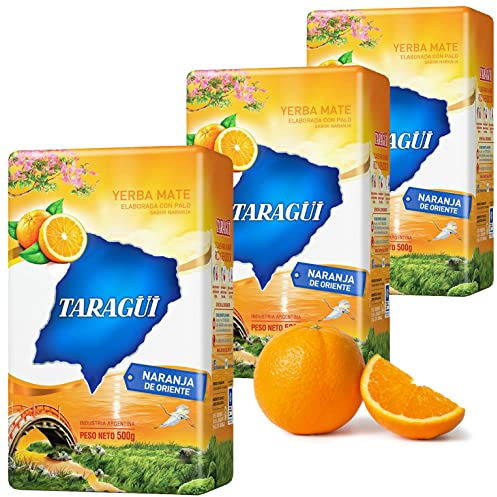 Taragui Yerba Mate Naranja 1,5 kg (3x500g) - El tiempo de maduración es de 12 meses - Yerba Mate Argentina