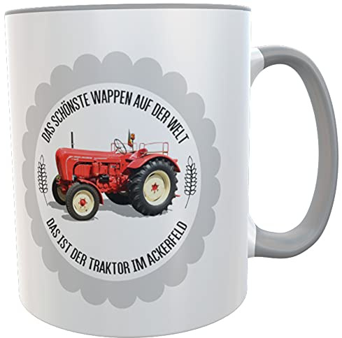 Kilala Tasse Traktor Spruch Schlepper Kaffeebecher Traktorfahrer Geburtstag (Traktor rot, 300 ml)