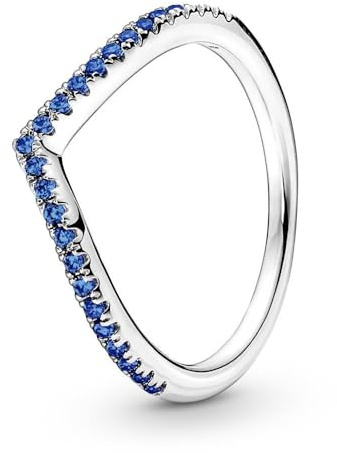 PANDORA Damenring Wish Funkelndes Blau Silber 196316C02-50 Ringgröße 50/15,9