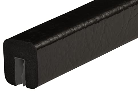 KAS4-S Kantenschutzprofil von SMI-Kantenschutzprofi aus recyclebarem Polyurethan mit Klebefläche zur dauerhaften Montage Innen/Außen - Schwarz - Stoßschutz, Warnprofil, Schutzprofil, Rammschutz (1 m)