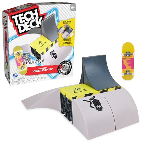 Tech Deck X-Connect Starter-Set - Power Flippin' Rampenset mit authentischem Fingerboard und Zubehör