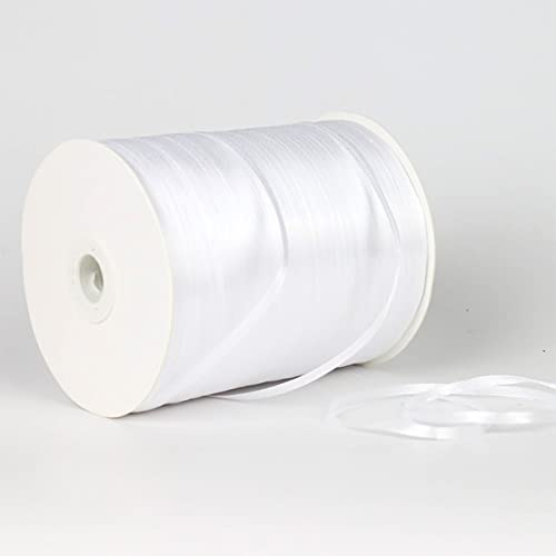 3mm Weiß Satinband,Weiss Schleifenband Dekoration Stoffbänder Bänder Geschenkband Breit Stoffband für Hochzeit -1 Rollen X 80m