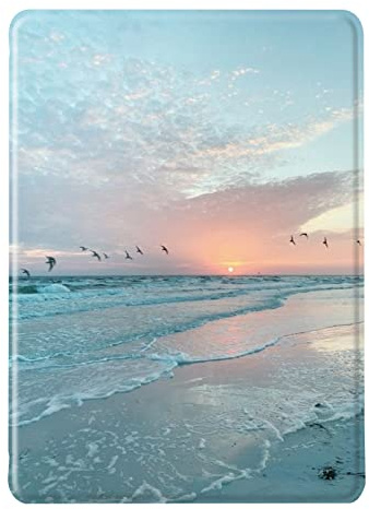 Hülle für Kindle 2022 11. Generation Flip Leder PU Silikon TPU Weich Schutzhülle Magnetisch Auto Aufwachen/Schlafen Dünn Case Blau Weiß Cloud Muster Kratzfest Hülle für Kindle 11. Gen 2022 6.0 (4)