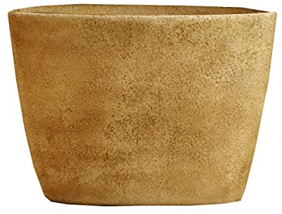 AnaParra Maceta Jardinera Tiesto Oval Liso 75x40x55cm. Rústica Exterior de Hormigón Piedra |130l. 62kg