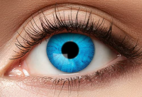 Lentilles de contact Balinco colorées sans correction, Lentilles à motifs, Lentilles pour les yeux, Accessoires Cosplay, Halloween, Carnaval, Dia de los Muertos, Fête, Festival, (Deep Blue)