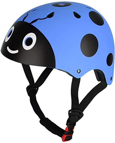 Barnhjälm Srliya Barn Rider Skyddshjälm Söt Nyckelpiga Barn Skridskoåkning Cykling Cykel Säkerhetshjälm Balanshjälm för Barn (Blå)