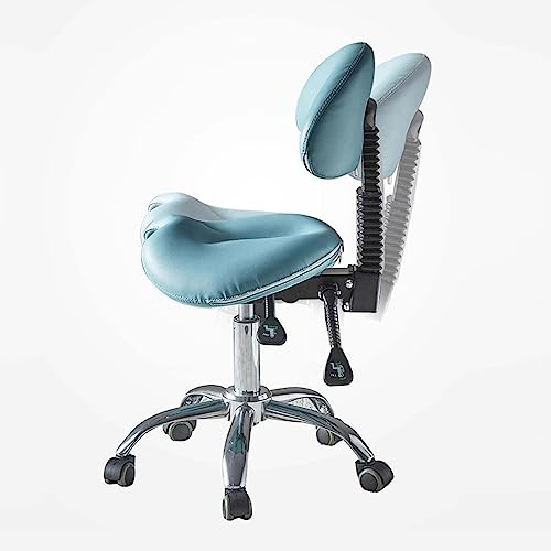 NUNETH Sattelhocker Sattelhocker, Dentalhygienikerstuhl mit Rückenlehne, Ergonomischer Drehsattel-Salonstuhl, Umweltfreundlicher, Verstellbarer Rollhocker