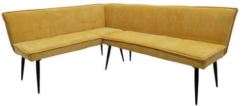 HTI living Eckbank 154 x 195 cm Mesilla kurzer Schenkel Links Sitzbank Polsterbank Gelb