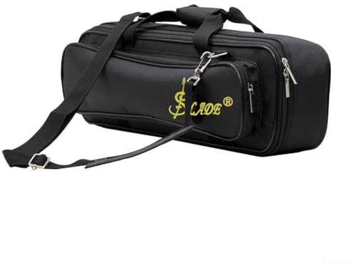 Flötenetui Schutztasche mit verstellbarem Schultergurt für 16 17 Loch Flöten Tragetasche, schwarz