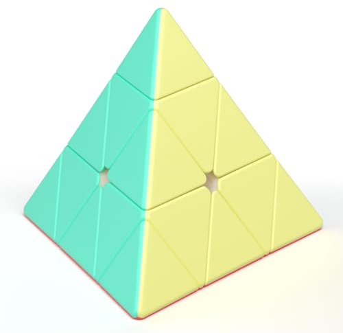 Vdealen Pyramide Zauberwürfel Dreieck Speed Cube, Pyraminx Magic Cube für Anfänger und Fortgeschrittene, Triangle Cube Geschenk für Kinder Teenager Erwachsene(Macaron)