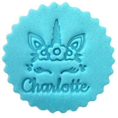 Unicorn Fondant Stamp with Custom Personalised Name Birthday Debosser Embosser (10cm)