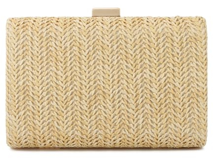 LHHMZ Clutch de paja para mujer Bolso pequeño de noche de verano Bolso bandolera de rafia Bolso de playa tejido