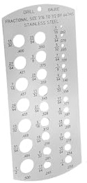 Calibre de taladro de acero inoxidable métrico (1-13 mm)