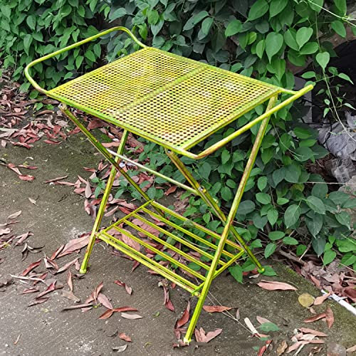 WOTZOV Beistelltische für den Außenbereich, Kleiner Beistelltisch aus Metall, wetterbeständige Bistrotische, klappbare Picknicktische und Couchtische für die Terrasse, den