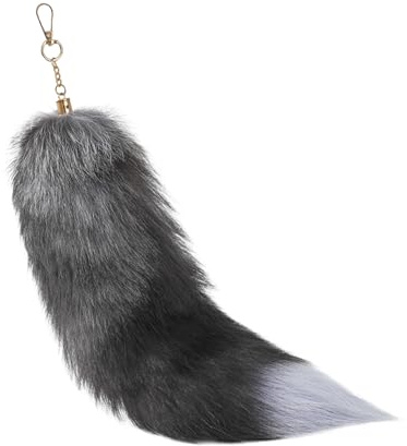 ASFWAGQ Fuchsschwanz Anhänger Fuchsschwanzfox Tail Fuchs Schwanz 40cm Tier Fell Schwanz Keychain Fox Tail Schlüsselanhänger Auto Schlüsselketten Anhänger Weich Flaumig Dicht Dekoration