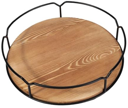 FytStycale Bandeja giratoria de Madera, Estante de Especias, Organizador de condimentos Redondo Giratorio, Organizador de Plato Giratorio, para decoración de, 12 Inch