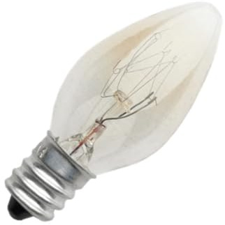 Housoutil Bombilla de Incienso Pequeña E12 10w 220v Rosca para Lámparas de Sal, Fácil de Instalar, Vidrio Plata, Paquete de 10 Unidades para Hotel