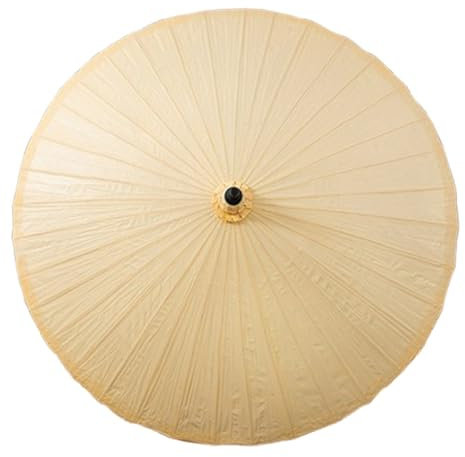 XUQQU Sonnenschirm Aus Ölpapier, Strandschirm Für Den Außenbereich, Terrassenschirm Aus Bambus, Gartenschirm Im Freien Für Strand, Markt, Innenhof, Ohne Sockel(Light Yellow)