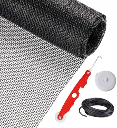 yakermur Sostituzione dello schermo della finestra, rullo dello schermo della finestra, ricambio netto – 157 x 47 pollici, set di riparazione per porte scorrevoli ad alte prestazioni, rete di prova