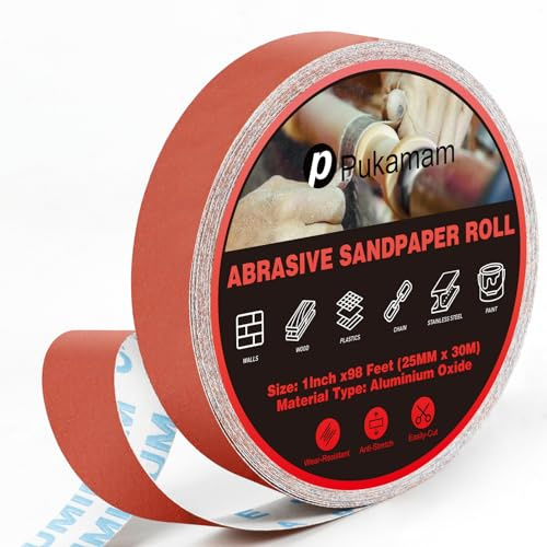 Emery Cloth Roll Set, Sandpaper Roll, 30 M 400 Grits Long Red Continuous Sandpaper Roll - Wet and Dry Emory Cloths for Polishing and Surface Treatment of Wood, Metal, Furniture