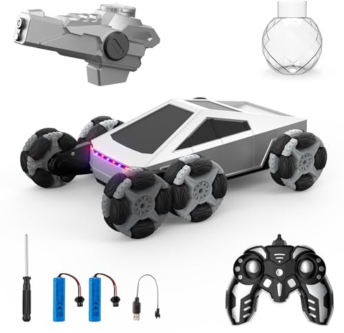 ZQIN Auto telecomandata, 1:16, radiocomandata a partire da 3, 4, 5, 6, 8, 10 anni, 2,4 GHz, 8 WD Stunt e controllo manuale, Monster truck, auto RC con telecomando con luci a LED e pistola ad acqua (6
