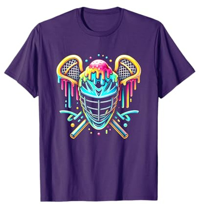 Lacrosse Drip Lax Helmet Ice Cream Sticks Sport Player Fan T-Shirt