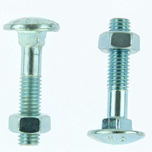 50 Stück Dresselhaus M8 x 40 Flachrundschrauben mit Vierkantansatz & Mutter Mu, galv. verzinkt DIN 603 M 8 Schlossschrauben ISO 8677 (50, M8 x 40)