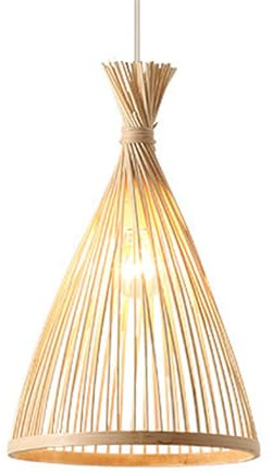 YGZPALH Lampada A Sospensione Giapponese Wabi Sabi con Paralume in bambù Naturale, Moderna Lampada A Sospensione in bambù, Altezza Regolabile, per Camera da Letto, Luci per Cesti Intrecciati