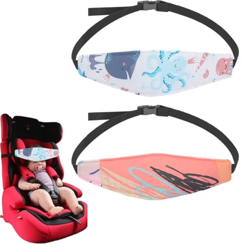 GNALIA 2 Pcs Cinturino Supporto Testa Bambini,Supporto Testa Bambino Auto Regolabile, Protezione Per Collo E Spalle,Dormire In Auto