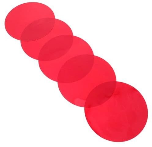 Hoement 5pcs Film Adhésif Teinté Rouge en Pet pour Éclairage, Transformation Facile de Couleur, Haute Transmission Lumineuse, pour Salons et Salles à Manger