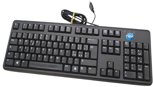 SIMPLETEK - Tastiera Cablata USB Layout Italiano (ITA) Plug&Play | 104 Tasti, Tastierino Numerico, Design Essenziale per PC (Ricondizionato)