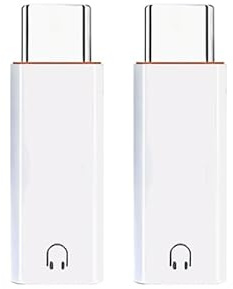 Wvxilyr 2 st USB C till 3,5 mm ljudadapter, USB C-uttagsadapter, typ C till 3,5 mm kontakt, kompatibel med 17, Galaxy S24, Pro/Air, Pixel, Plug and Play, bärbar