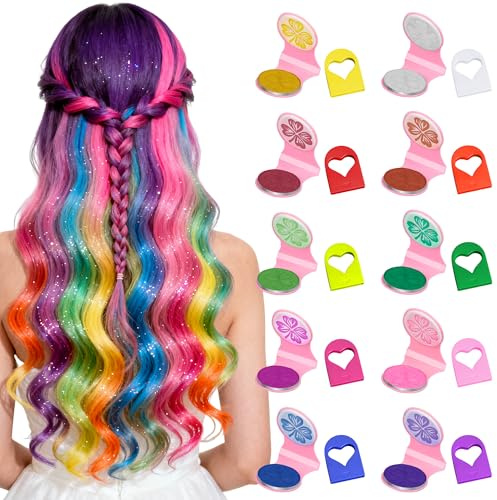 Hair Chalk Temporary Vibrant Hair Dye for Women,Washable Hair-Color Makeup Kit for Christmas Birthday New Year Cosplay Hair DIY Party Easter Halloween.(10 Color Hair Chalk)