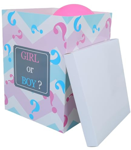 DIYEAH Scatola per Decorazioni di Festa con Palloncini Rosa e Blu per Rivelazione del Sesso del Ragazzo Ragazza Ragazza per Shower e Feste di Compleanno Accessori Fotografici