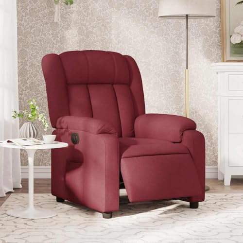 Owoxanthellate Poltrona relax elettrica scooter con funzione sdraiata, tessuto rosso vinaccia, 78 x 92 x 98 cm, design moderno e robustezza per Living Room, Home Cinema e camera da letto