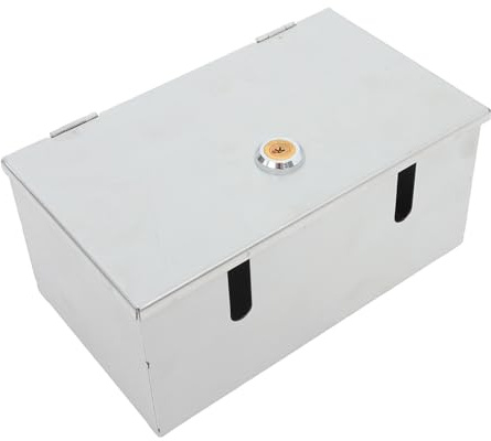Alipis Scatola Protezione Prese Elettriche in Acciaio Inossidabile, 2 Prese a Muro, Bloccabile, per Uso Interno ed Esterno in Uffici e Abitazioni