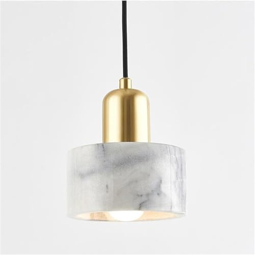 Lampada a sospensione in pietra naturale verde | Lampada a sospensione a tamburo in marmo nero bianco | Lampadario moderno in oro per camera da letto, sala da pranzo, ristorante, lounge e hotel (col
