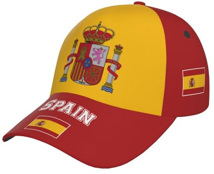 Casquette de baseball avec drapeaux nationaux pour homme et femme, casquette de protection solaire réglable à la mode, casquette de camionneur, casquettes patriotiques, Drapeau espagn, Taille unique