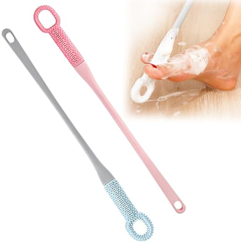 Cepillo Pies Ducha Silicona Suave con Mango Largo, Limpiador Espacios Dedos para Pies, Diseño Sin Agacharse Ideal Ancianos & Mujeres Embarazadas(Mixer)