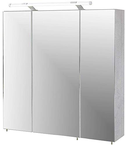 Schildmeyer 127398 Spiegelschrank, 70 x75 x 16 cm, steingrau